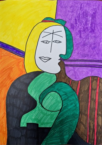 Tīna Karolīna Brīvniece Pablo Pikaso darba "Marija Terēzes portrets" izpēte, kopija